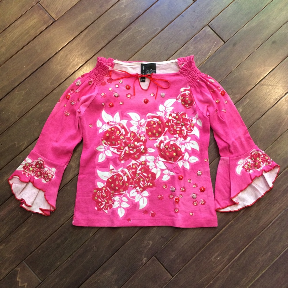Beaded Sequin Roses Blouse